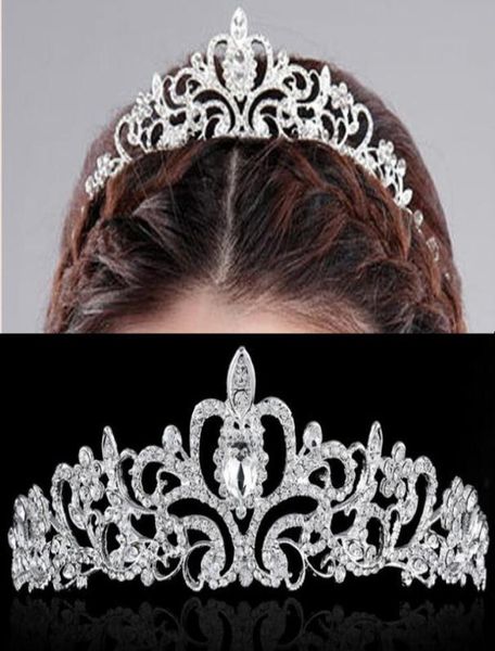 2019 luxury elegant crystal bridal crown headpieces woman tiaras hair jewelry ornaments hairwear bride wedding hair accessories9626002, Silver