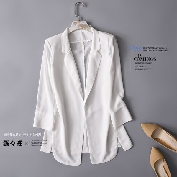 women's suits blazers spring and summer thin section chiffon small suit casual loose female long seven sleeve jacket 230807, White;black
women's suits blazers spring and summer thin section chiffon small suit casual loose female long seven sleeve jacket 230807, White;black
