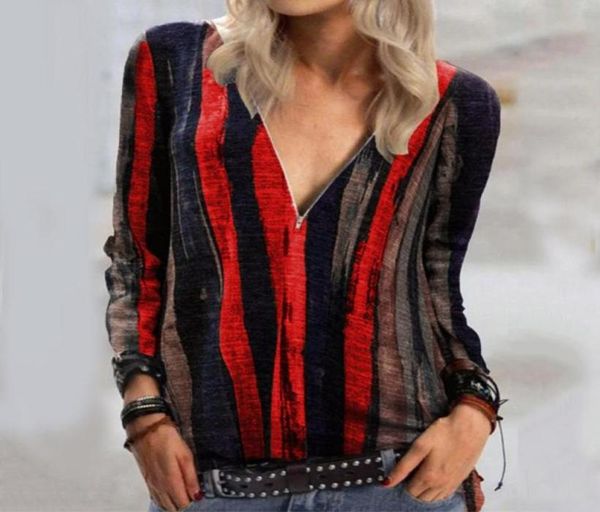 women039s blouses shirts women striped zipper down v neck shirt colour stripe printing long sleeves office ladies casual 3289016, White
women039s blouses shirts women striped zipper down v neck shirt colour stripe printing long sleeves office ladies casual 3289016, White