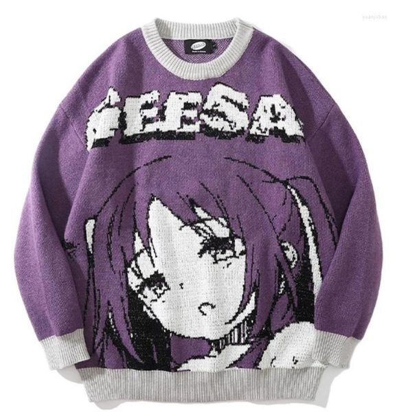 men039s sweaters oversized men women japanese anime girl pullovers oneck 2022 autumn streetwear fashion cotton knitted sweater9822253, White;black
men039s sweaters oversized men women japanese anime girl pullovers oneck 2022 autumn streetwear fashion cotton knitted sweater9822253, White;black