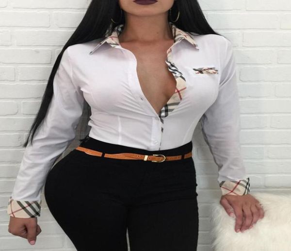 women039s blouses shirts spring autumn solid shirt 2022 femme plaid trim buttoned up casual long sleeve blouse office ladies 7773022, White
women039s blouses shirts spring autumn solid shirt 2022 femme plaid trim buttoned up casual long sleeve blouse office ladies 7773022, White