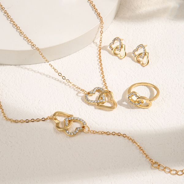 wedding jewelry sets 17km gold color heart pendant for women girls clavicle chain necklace earring bracelet ring fashion minimalist 230808, Slivery;golden
wedding jewelry sets 17km gold color heart pendant for women girls clavicle chain necklace earring bracelet ring fashion minimalist 230808, Slivery;golden