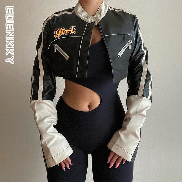 women's jackets spring summer short pu jacket women patchwork shiny leather jacket women leather cropped motorcycle high street coat fe, Black;brown
women's jackets spring summer short pu jacket women patchwork shiny leather jacket women leather cropped motorcycle high street coat fe, Black;brown
