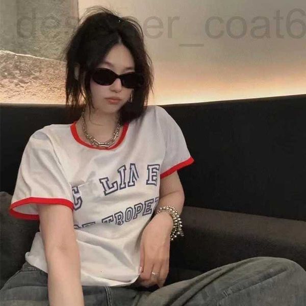women's t-shirt designer women's t-shirt designer the correct version of the new contrasting flocked letter patchwork round neck, White
women's t-shirt designer women's t-shirt designer the correct version of the new contrasting flocked letter patchwork round neck, White