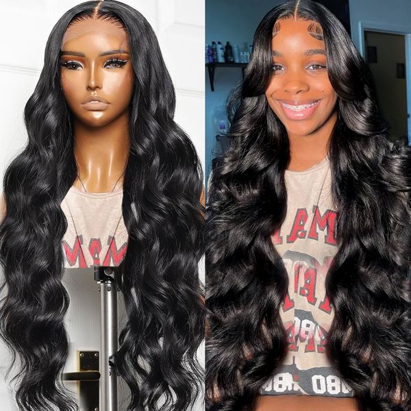 30 inch transparent body wave 13x6 hd lace frontal wig human hair 250% 13x4 lace front wig 5x5 closure brazilian wigs for woman, Black
30 inch transparent body wave 13x6 hd lace frontal wig human hair 250% 13x4 lace front wig 5x5 closure brazilian wigs for woman, Black