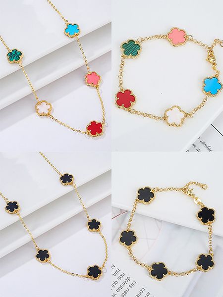 wedding jewelry sets 10 colors fiveleaf flower set bracelet necklace classic simple women jewelry set suitable for daily party wear 230808, Slivery;golden
wedding jewelry sets 10 colors fiveleaf flower set bracelet necklace classic simple women jewelry set suitable for daily party wear 230808, Slivery;golden