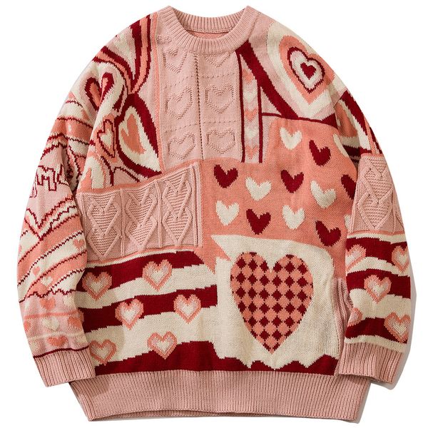 men's sweaters lacible streetwear autumn winter sweater women men love pattern knitted vintage harajuku casual pullover cotton 230807, White;black
men's sweaters lacible streetwear autumn winter sweater women men love pattern knitted vintage harajuku casual pullover cotton 230807, White;black
