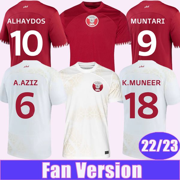 22 23 qatar muntari mens soccer jerseys national team afif alhaydos alaaeldin abdelkarim boualem home away football shirts short sleeve unif, Black;yellow
22 23 qatar muntari mens soccer jerseys national team afif alhaydos alaaeldin abdelkarim boualem home away football shirts short sleeve unif, Black;yellow