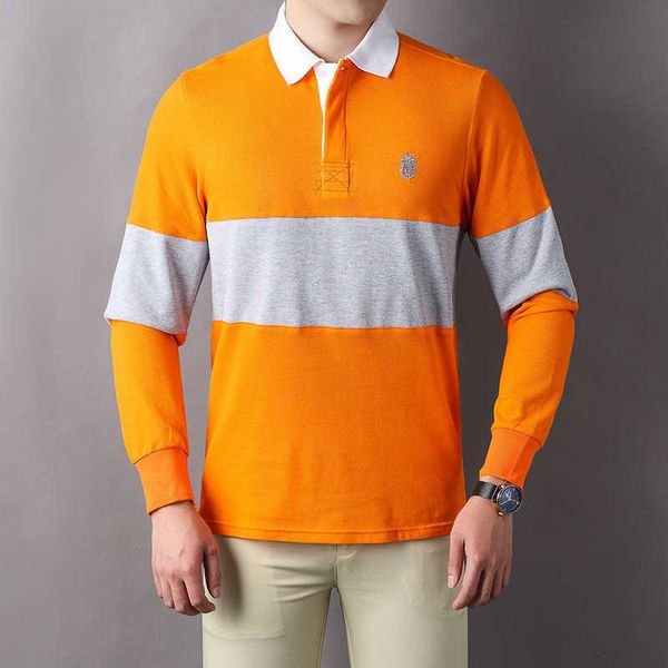 international famous super new pure cotton polo shirt men's long sleeve simple fashion european fashion orange, White;black
international famous super new pure cotton polo shirt men's long sleeve simple fashion european fashion orange, White;black