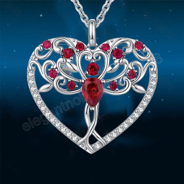 exquisite hollow heart-shaped tree of life pendant red crystal necklace for women romantic banquet jewelry accessory for friend, Silver
exquisite hollow heart-shaped tree of life pendant red crystal necklace for women romantic banquet jewelry accessory for friend, Silver