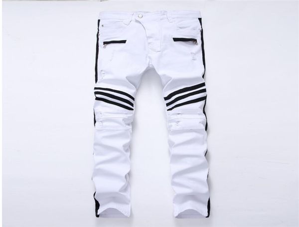 new hole white men039s jeans straight new brand denim jeans with zippers contrast color stripe male pants slim plus size trouse3306295, Blue
new hole white men039s jeans straight new brand denim jeans with zippers contrast color stripe male pants slim plus size trouse3306295, Blue