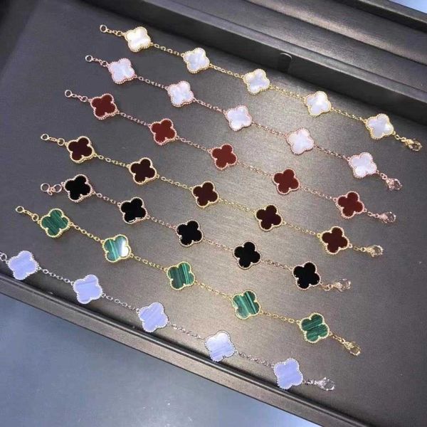 van clover bracelet high-grade new sterling silver 925 four-leaf clover five-flower bracelet colorfast jewelry gift for girlfriends, Golden;silver
van clover bracelet high-grade new sterling silver 925 four-leaf clover five-flower bracelet colorfast jewelry gift for girlfriends, Golden;silver