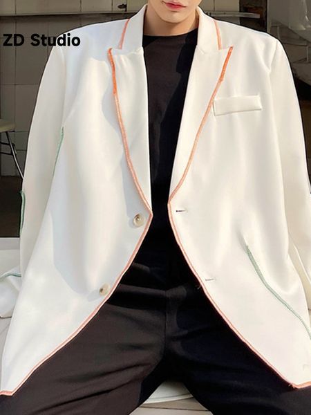 women's suits blazers zd studio stitching color for women notched single breasted loose chic coat office lady clothes autumn 230807, White;black
women's suits blazers zd studio stitching color for women notched single breasted loose chic coat office lady clothes autumn 230807, White;black