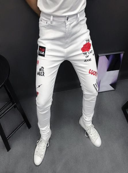 men039s jeans white men stretch slim fit letter funny denim pants 2021 party casual street fashion rose embroidery for8862774, Blue
men039s jeans white men stretch slim fit letter funny denim pants 2021 party casual street fashion rose embroidery for8862774, Blue