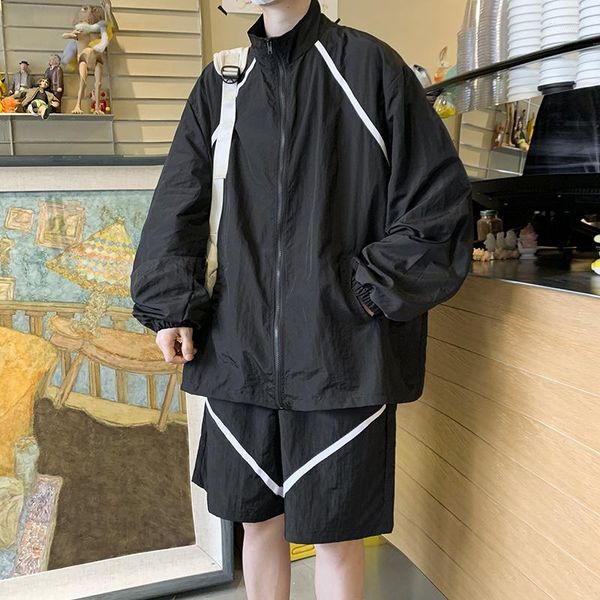 men's tracksuits summer thin set men fashion oversized jacket shorts two-piece streetwear loose sports mens short sets sunscreen clothi, Gray
men's tracksuits summer thin set men fashion oversized jacket shorts two-piece streetwear loose sports mens short sets sunscreen clothi, Gray