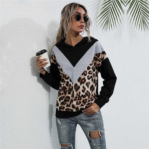 no brand name hooded leopard pattern panel long sleeve sweater women's casual slim fit contrast women's jr737, Black
no brand name hooded leopard pattern panel long sleeve sweater women's casual slim fit contrast women's jr737, Black