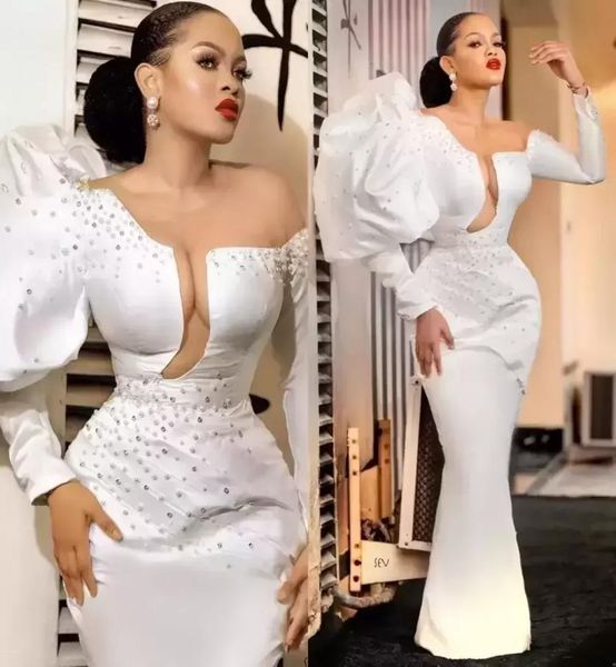 2022 white prom dresses long sleeves mermaid floor length satin jewel neck illusion bodice beaded crystals evening gowns formal oc2566587, Black
2022 white prom dresses long sleeves mermaid floor length satin jewel neck illusion bodice beaded crystals evening gowns formal oc2566587, Black