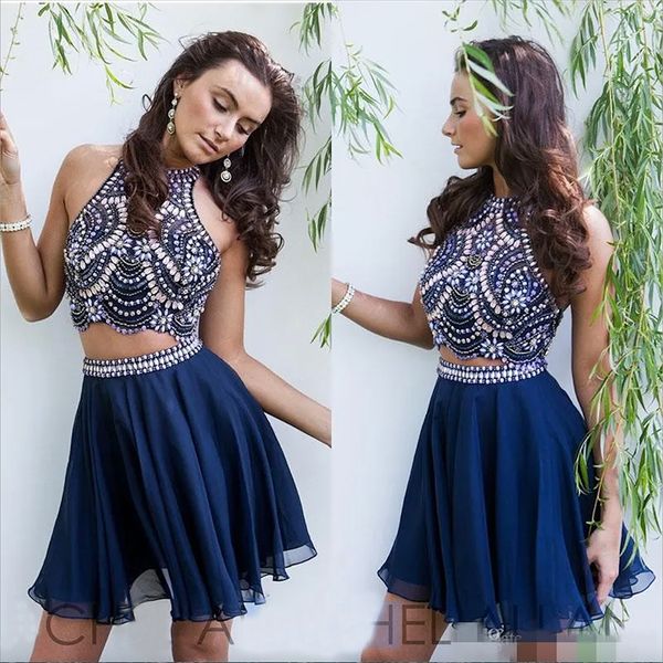 dark navy two pieces beaded 2023 homecoming dresses halter sleeveless backless mini length cocktail dress chiffon prom party gowns, Blue;pink
dark navy two pieces beaded 2023 homecoming dresses halter sleeveless backless mini length cocktail dress chiffon prom party gowns, Blue;pink