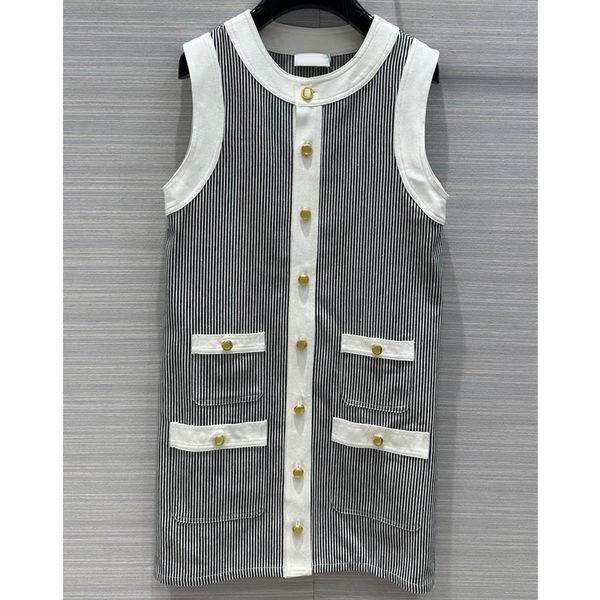 8.8 fashion vintage contrast color single breasted striped sleeveless mini dress women, Black;gray
8.8 fashion vintage contrast color single breasted striped sleeveless mini dress women, Black;gray