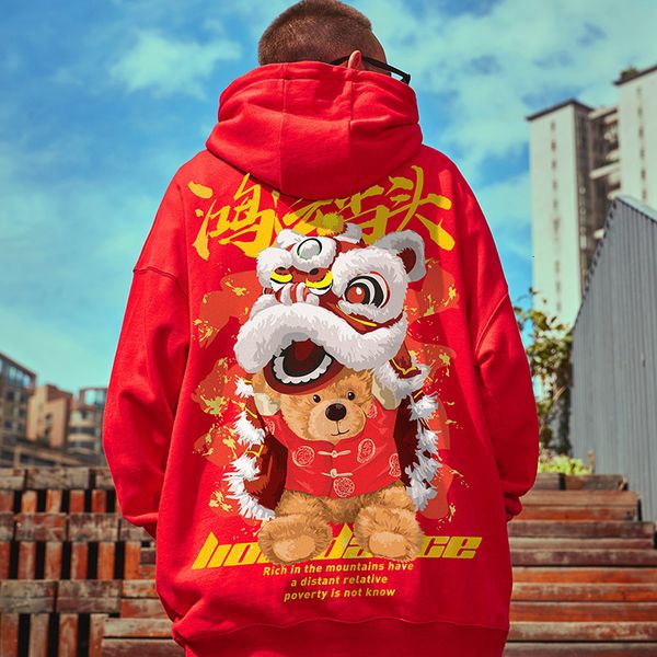 men's hoodies sweatshirts autumn mens y2k hooded sweatshirt lion dance bear hoodies hip hop warm fleece graphic hoodie casual streetwea, Black
men's hoodies sweatshirts autumn mens y2k hooded sweatshirt lion dance bear hoodies hip hop warm fleece graphic hoodie casual streetwea, Black