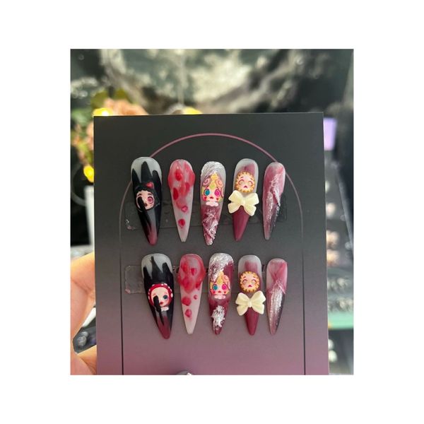 red water drops wearing armor long premium sweet cool japanese spicy girls handmade personalized cyberpunk nail enhancement in europe and am, Red;gold
red water drops wearing armor long premium sweet cool japanese spicy girls handmade personalized cyberpunk nail enhancement in europe and am, Red;gold