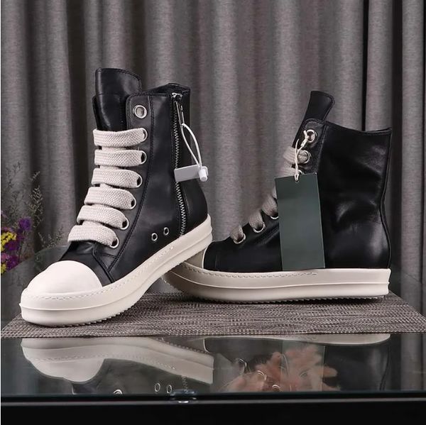 high street rick shoes minimalist style genuine leather sneakers jumbo shoeslace men's casual shoes owens designer women's boots f, Black
high street rick shoes minimalist style genuine leather sneakers jumbo shoeslace men's casual shoes owens designer women's boots f, Black
