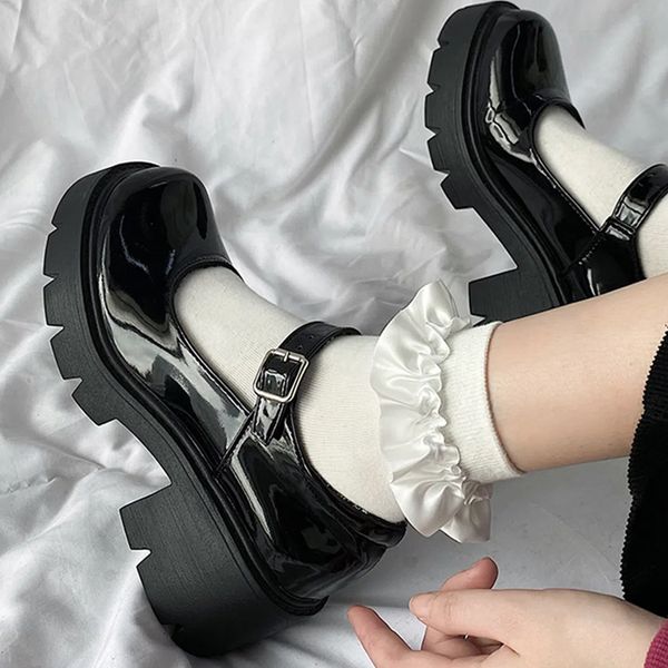 dress shoes spring platform leather shoes women flats casual oxford loafers thick bottom ladies wedge lolita shoes mary jane ladies 230807, Black
dress shoes spring platform leather shoes women flats casual oxford loafers thick bottom ladies wedge lolita shoes mary jane ladies 230807, Black
