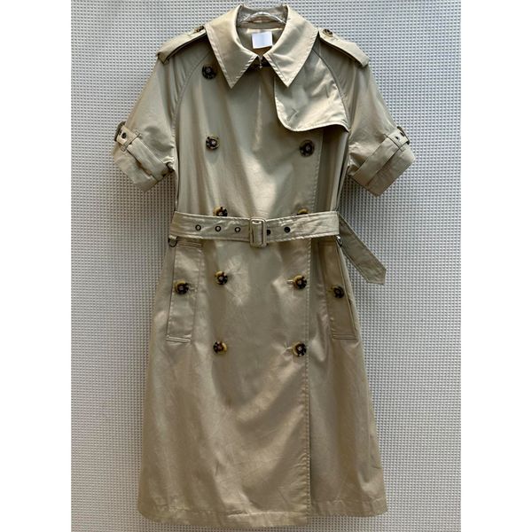 8.8 temperament double breasted short sleeve with belt back split women's trench coats, Tan;black
8.8 temperament double breasted short sleeve with belt back split women's trench coats, Tan;black