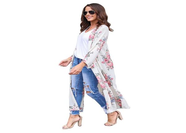 women chiffon kimono cardigan floral print beach boho outerwear summer loose bikini cover up7479224, White
women chiffon kimono cardigan floral print beach boho outerwear summer loose bikini cover up7479224, White