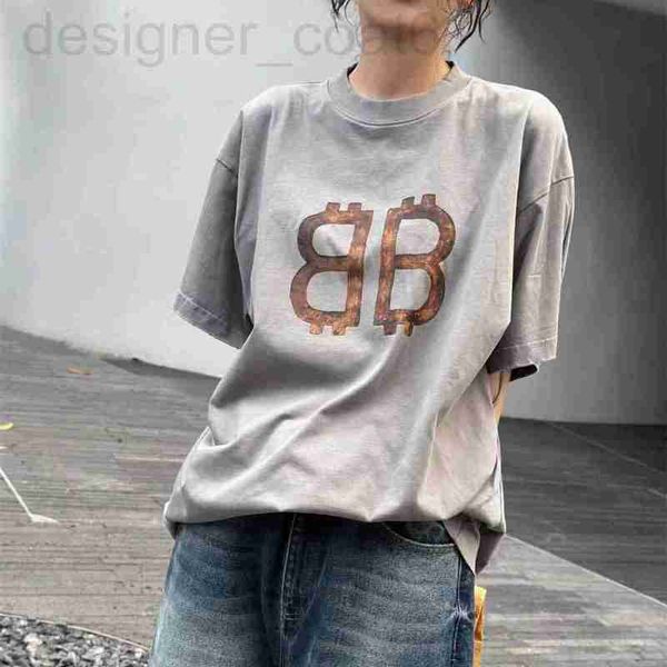 women's t-shirt designer the correct version of luxury fashion mud hand-painted burnt double printing waste soil style made old net red, White
women's t-shirt designer the correct version of luxury fashion mud hand-painted burnt double printing waste soil style made old net red, White