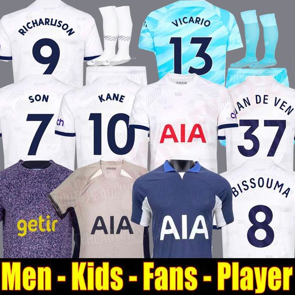 men kids 23 24 son soccer jerseys 2023 2024 jersey football shirt romero van de ven kulusevski bissouma kane richarlison pedro porro fans pl, White;black
men kids 23 24 son soccer jerseys 2023 2024 jersey football shirt romero van de ven kulusevski bissouma kane richarlison pedro porro fans pl, White;black
