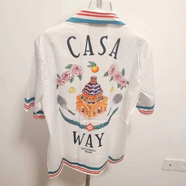 casablanca 23ss button up shirt trendy loose fitting men's and women's ice silk short sleeved travel shirtcasual shirtsshort sleev, White;black
casablanca 23ss button up shirt trendy loose fitting men's and women's ice silk short sleeved travel shirtcasual shirtsshort sleev, White;black