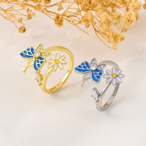 exquisite butterfly daisy chop ring fashion women vintage flower ring sweet girls party jewelry ring unique birthday love gifts, Silver
exquisite butterfly daisy chop ring fashion women vintage flower ring sweet girls party jewelry ring unique birthday love gifts, Silver