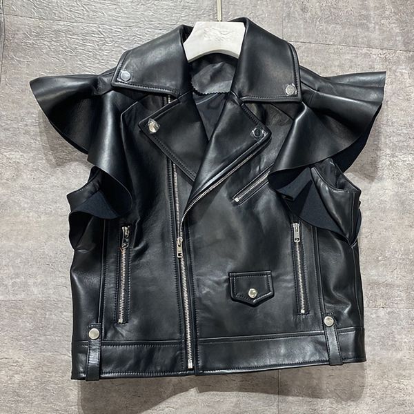 womens leather faux autumn genuine sheepskin vests lady fashion real gilet waistcoat 3 colors zm3775 230808, Black
womens leather faux autumn genuine sheepskin vests lady fashion real gilet waistcoat 3 colors zm3775 230808, Black