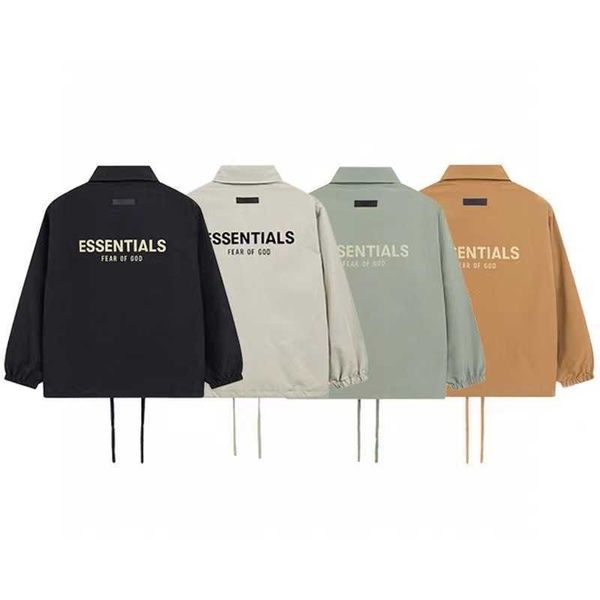 double thread esential new season 8 flocking letter coat coach jacket windbreaker, Black;brown
double thread esential new season 8 flocking letter coat coach jacket windbreaker, Black;brown