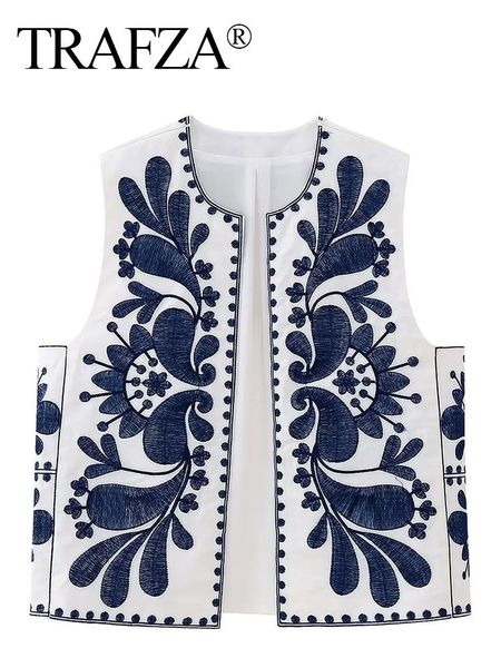 women's vests trafza women floral embroidered vest summer casual vintage y2k cardigan waistcoat woman chic loose outerwear vsets 230808, Black;white
women's vests trafza women floral embroidered vest summer casual vintage y2k cardigan waistcoat woman chic loose outerwear vsets 230808, Black;white