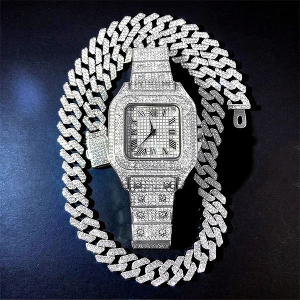 pendant necklaces 13mm jewelry chainwatch men hip hop rapper cuban chains gold color iced out paved miami curb necklace for women set 230807, Silver
pendant necklaces 13mm jewelry chainwatch men hip hop rapper cuban chains gold color iced out paved miami curb necklace for women set 230807, Silver
