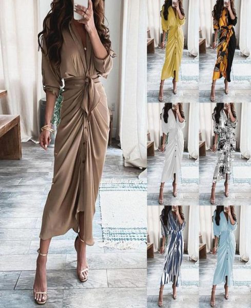 casual dresses fashion turndown collar draped party elegant button office ladies shirt dress women summer short sleeve slit long8853317, Black;gray
casual dresses fashion turndown collar draped party elegant button office ladies shirt dress women summer short sleeve slit long8853317, Black;gray