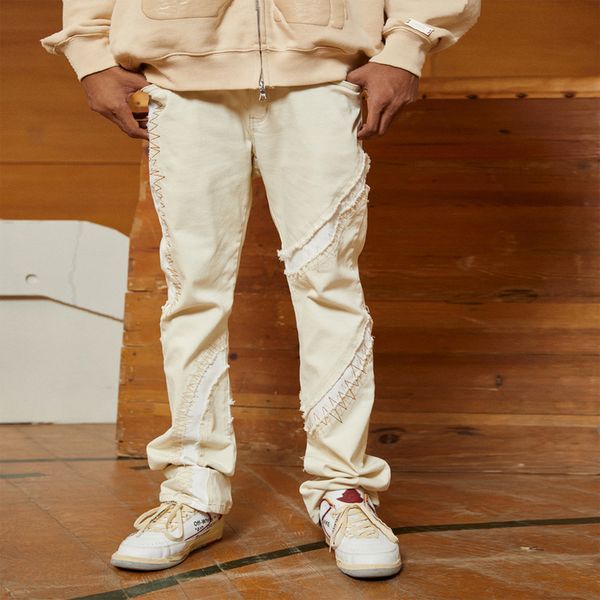 mens jeans hip hop spliced car line edge flared irregular cropping slim wide pants harajuku casual micro horn denim pant 230808, Blue
mens jeans hip hop spliced car line edge flared irregular cropping slim wide pants harajuku casual micro horn denim pant 230808, Blue