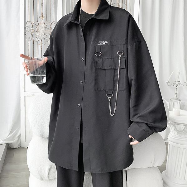 men's casual shirts hip hop men's shirts streetwear chain long sleeve harajuku trend fashion korean woman shirt oversized large si, White;black
men's casual shirts hip hop men's shirts streetwear chain long sleeve harajuku trend fashion korean woman shirt oversized large si, White;black
