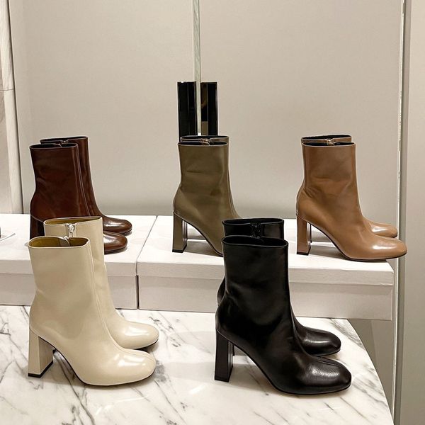 ins vlada taupe ankle boots pointed toe chunky block heels women's luxury designer nappa leather booties dress evening shoes factory fo, Black
ins vlada taupe ankle boots pointed toe chunky block heels women's luxury designer nappa leather booties dress evening shoes factory fo, Black