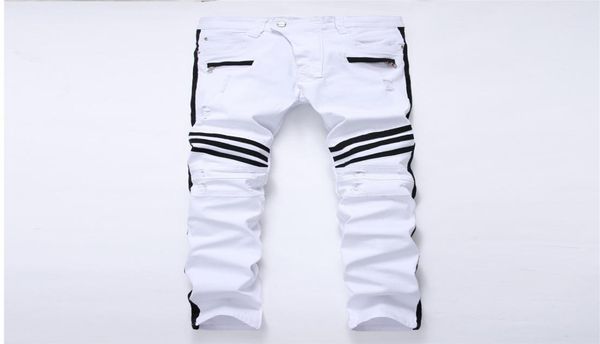 new hole white men039s jeans straight new brand denim jeans with zippers contrast color stripe male pants slim plus size trouse1377161, Blue
new hole white men039s jeans straight new brand denim jeans with zippers contrast color stripe male pants slim plus size trouse1377161, Blue