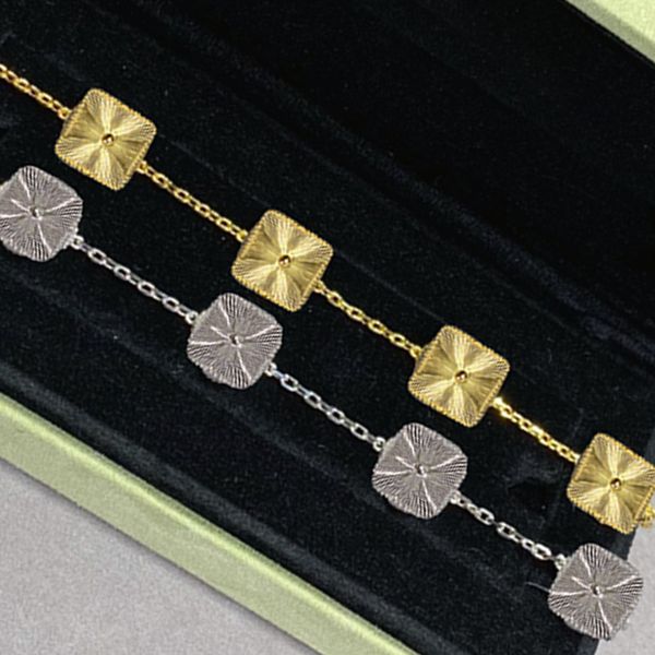 classic simple 18k golden plated bracelet ladies premium clover square pendant 925 silver bracelet valentines day gift party luxury jewelry, Black
classic simple 18k golden plated bracelet ladies premium clover square pendant 925 silver bracelet valentines day gift party luxury jewelry, Black