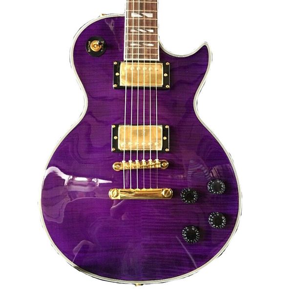 guitar production plant custom tiger pattern purple standard electric guitar