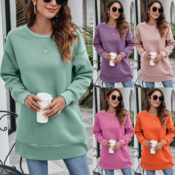 no brand name women's autumn and winter new round neck pocket medium length casual loose sweater women, Black
no brand name women's autumn and winter new round neck pocket medium length casual loose sweater women, Black
