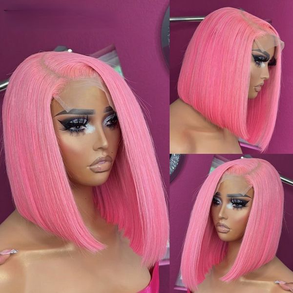 Pink Short Bob Lace Front Wigs Human Hair Wigs 180 Density Bob Lace Wigs for Women Straight Synthetic Closure Wig, Mix color
Pink Short Bob Lace Front Wigs Human Hair Wigs 180 Density Bob Lace Wigs for Women Straight Synthetic Closure Wig, Mix color