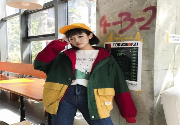 winter women hooded warm color block corduroy jacket drawstring hit color patched pocket thick basic coat1770533, Black;brown
winter women hooded warm color block corduroy jacket drawstring hit color patched pocket thick basic coat1770533, Black;brown