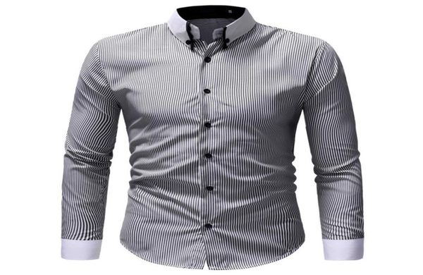 autumn winter new mens classic striped collar casual camisa shirts slim long sleeve men designer male fashion shirt 2colour5889574, White;black
autumn winter new mens classic striped collar casual camisa shirts slim long sleeve men designer male fashion shirt 2colour5889574, White;black