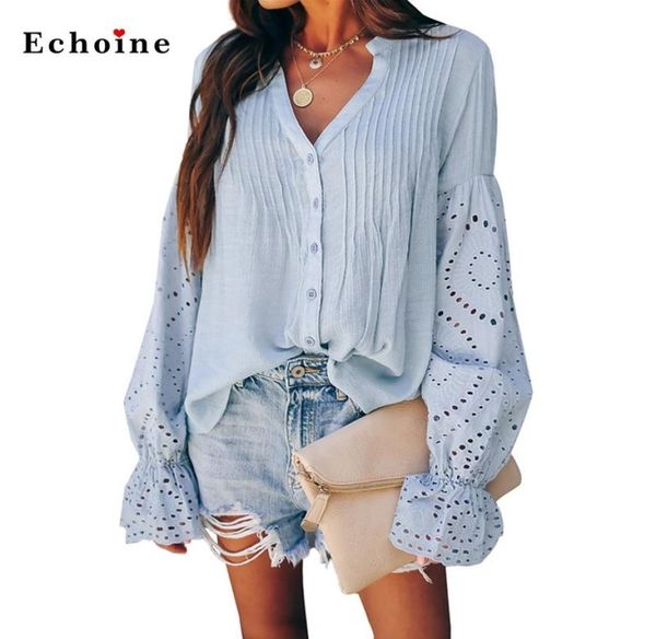 women shirt rekindle eyelet button down sweet blouse elastic ruffle cuff long sleeve casual street tunic elegant lady outfit y9706886, White
women shirt rekindle eyelet button down sweet blouse elastic ruffle cuff long sleeve casual street tunic elegant lady outfit y9706886, White