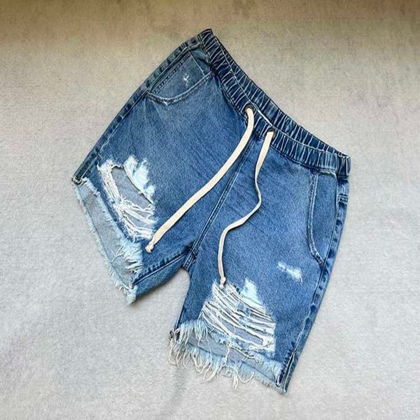 trendy pure original goods men's and women's summer washed out blue elastic waistband loose denim shorts
trendy pure original goods men's and women's summer washed out blue elastic waistband loose denim shorts